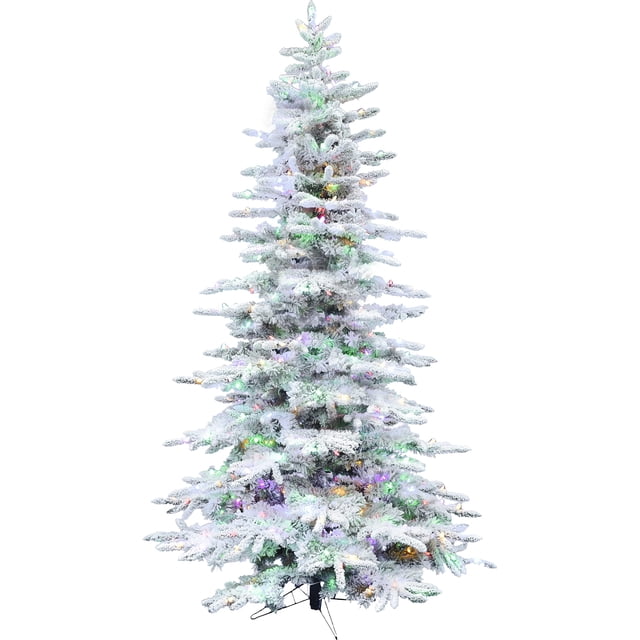 Árbol de Navidad Fraser Hill Farm de 6.5 pies con luces y soporte