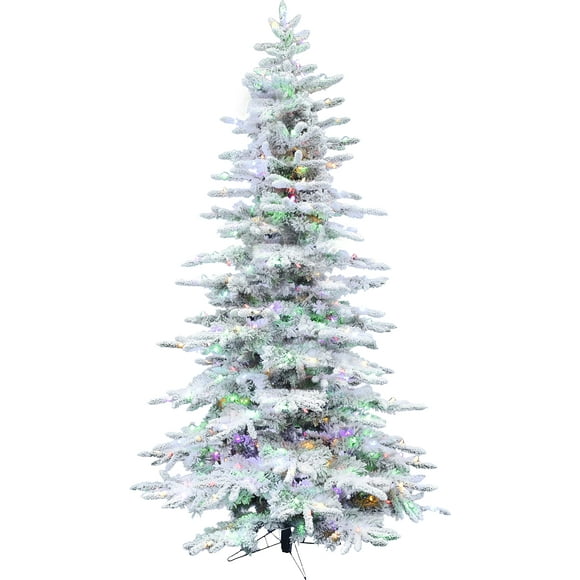 Árbol de Navidad Fraser Hill Farm de 6.5 pies con luces y soporte