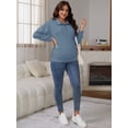 thumbnail image 5 of DARING DIVA Women's Nursing Hidden Zipper Long Sleeve Polo Shirt 2XL Blue, 5 of 8