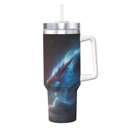 

Matuu Red And Blue Fire Dragon D for 40OZ Ice Cup with Handle Durable Thermal Cups Keep Drinks Cold and Hot Insulated Car Mug with Lid