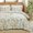Green-03, variant on 100% Cotton Comforter Set Queen Size, Botanical Floral Comforter with 2 Pillowcases, Vintage Garden Flowers Pattern, Soft Breathable Bedding for All Seasons