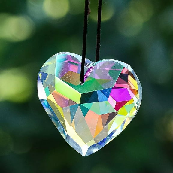 EOEMY 45mm Ab Heart Crystal Love Rainbow Maker Suncatcher Chandelier Pendant