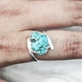 thumbnail image 5 of Natural Turquoise Ring, Rough Turquoise Ring, December Birthstone, Cross Prong Ring, 925 Sterling Silver, Womens Ring, Christmas, Thanksgiving, Handmade, Statement Jewelry, Rough Gemstone Jewelry, 5 of 5