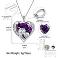 thumbnail image 4 of Juwaliy Collar de Corazón para Mujer para Hija Hermana Dije de Piedra de Nacimiento Amatista Morada de Plata Esterlina 925 Joyería Febrero Cumpleaños Navidad Regalo Mother's Day, 4 of 7