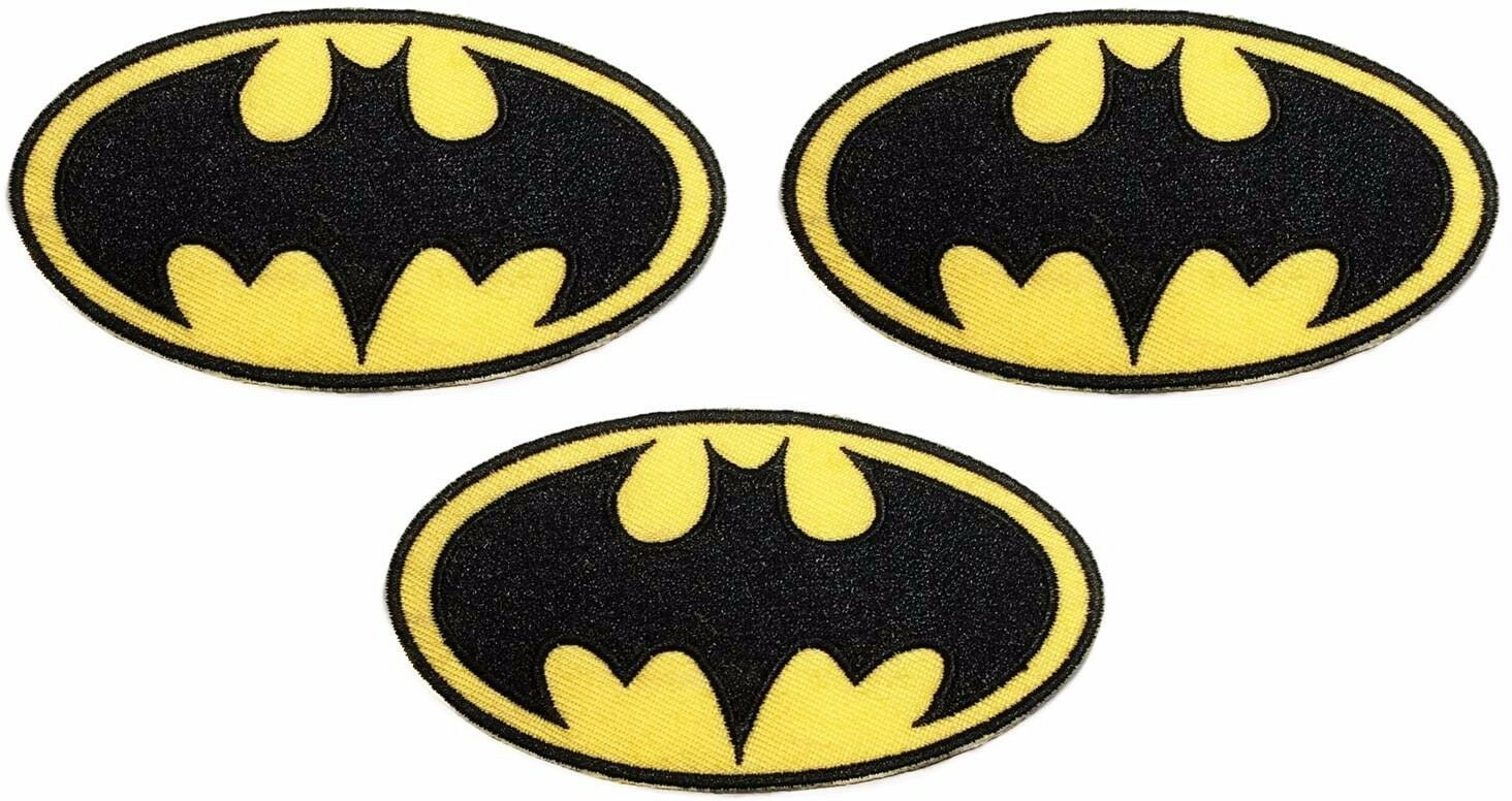 BATMAN LOGO EMBROIDERED JACKET PATCH 8" LONG X 4 1/2" TALL PERFECT SIZE! 