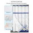 thumbnail image 2 of No Hook Cloth Fabric Shower Curtain with Snap in Liner, Blue Coastal Shell Waterproof Shower Curtains Set with See Through Top Window, Nautical Starfish Seahorse Conch Bath Curtains Shower 66"x72", 2 of 6