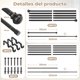 thumbnail image 2 of Barra de cortina doble ajustable telescópica de 32 a 144 pulgadas, diámetro 3/4 pulgadas, color negro, material hierro forjado, 2 of 7
