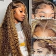 thumbnail image 4 of Highlight Culy Human Hair13x4 Hd Lace Frontal Wig Curly Ombre Deep Water Wave Wigs, 4 of 6