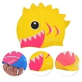 thumbnail image 3 of Unique Bargains 1 Pc Silicone Cartoon Shark Tooth Swim Cap Yellow, 3 of 6
