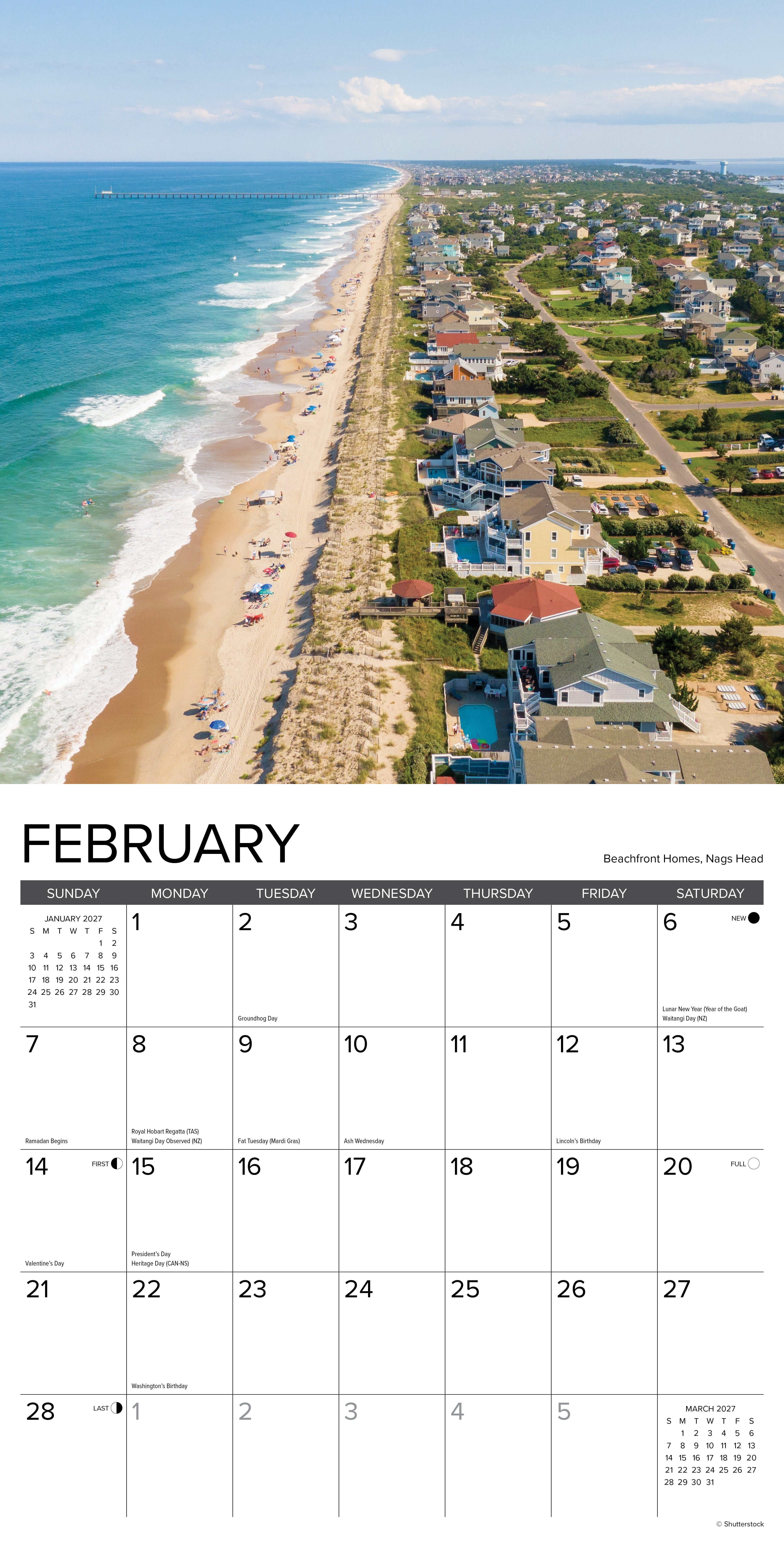 Willow Creek Press, Outer Banks 2027 Wall Calendar