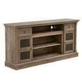 thumbnail image 6 of AENKYO 66" Farmhouse TV Stand with RGB LED Lights, Adjustable Shelves & Glass Doors for TVs up to 70in, Walnut, 6 of 8