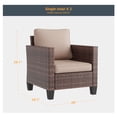 thumbnail image 2 of ACEGOSES Outdoor Patio Wicker Chairs Set of 2, Brown Rattan Seating with Thick Cushions for Lawn or Poolside, Sand, 2 of 6