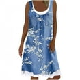 thumbnail image 1 of TopLLC Robe Débardeur Mini Sans Manches pour Femmes Faux Deux Pièces Robe d'Été Faux Denim Robe T-Shirt Longueur Genou Décontractée Ample Robe d'Été, 1 of 5