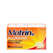 Motrin IB Migraine Relief Liquid Gel Caps, Ibuprofen 200 mg, 80 ct