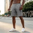 thumbnail image 2 of Gym Shorts Men Solid Color Drawstring Casual Swim Trunks Elastic Waist Summer Beach Hiking Golf Shorts With Pockets, 2 of 3
