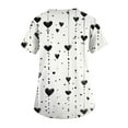 thumbnail image 4 of Womens Scrub Top,Women's Fashion V-Neck Short-Sleeve Workwear with Pockets Valentine's Day Printed Top Nursing Scrub Top - White - S, 4 of 4
