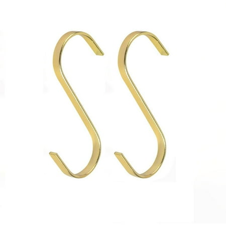 

Brass S-hooks made of robust solid brass (pack of 2)