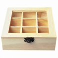 thumbnail image 1 of 9-Compartment Tea Organizer with Glass Lid, Clear Top Multipurpose Storage Container for Tea Bags and More, 1 of 5