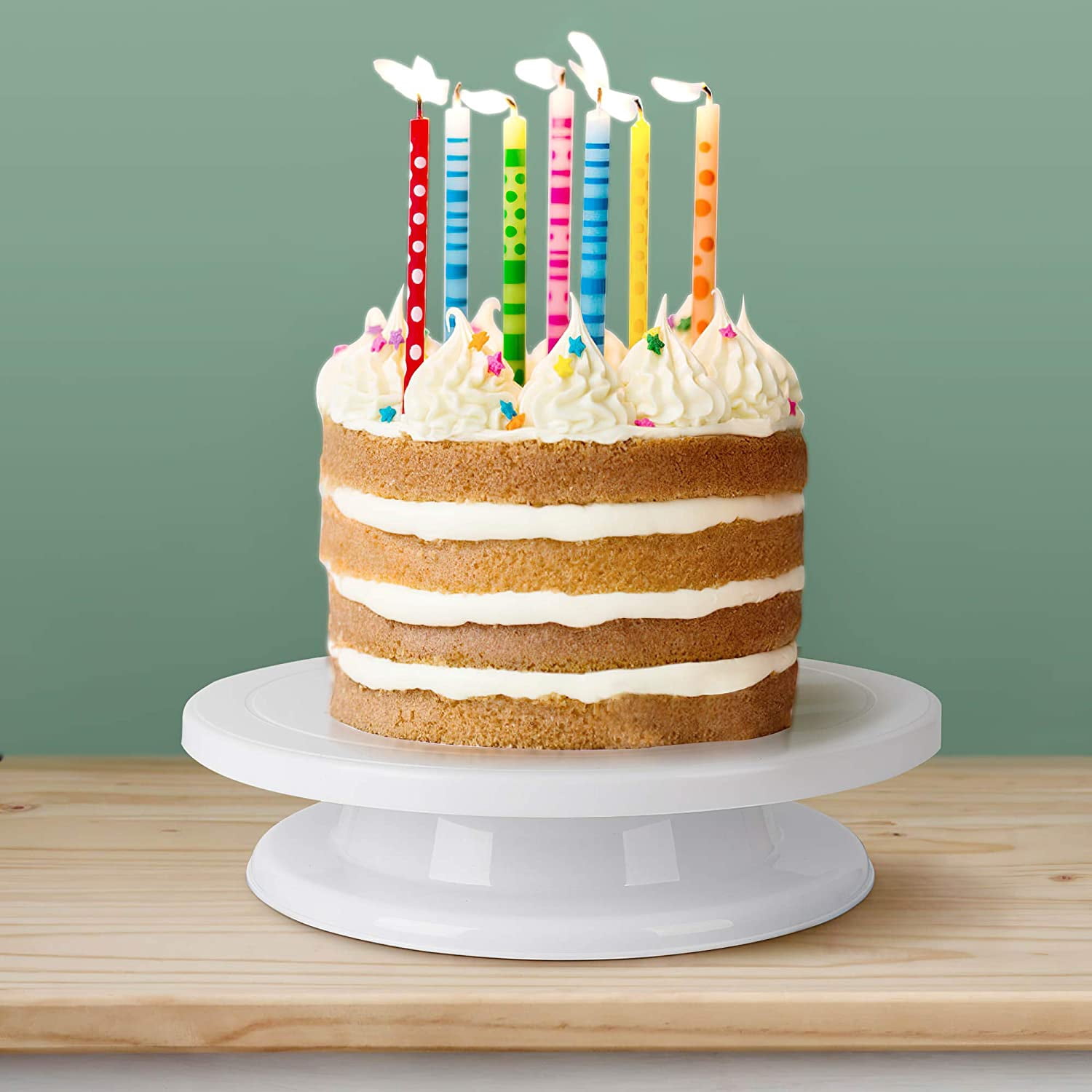 Plateau Tournant Gâteau 360° Professionnel - Diamètre 28 Cm, Base Antidérapante | Pour Décoration Pâtisserie, Cupcakes