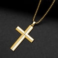 thumbnail image 4 of Coachuhhar Cross Necklace for Men 925 Sterling Silver Crucifix Pendant Necklace Religion Cross Jewelry Gifts for Father Husband Son, 4 of 7