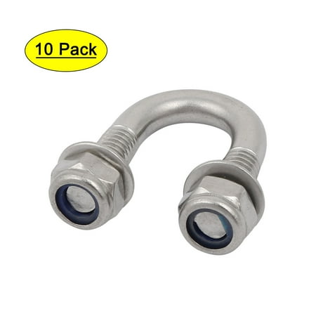 

Unique Bargains 10pcs M6 Thread 304 Stainless Steel Round Bend U Bolt for 12mm Pipe Outer Dia