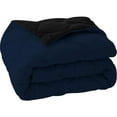 thumbnail image 7 of D.N.G. BEDDINGS 1 Piece Luxury Reversible Diamond Pattern Comforter Premium Super Soft, All Season 800 TC, 100% Egyptian Cotton Oversized Super King Size Navy Blue/Black Solid Color, 7 of 7