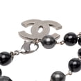 thumbnail image 4 of Pre-Owned Chanel Coco Mark Bracelet in Black with Faux Pearl Beads for Women, 4 of 5