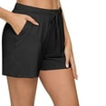 thumbnail image 4 of UAMVSH Pajama Shorts for Women Classic Elastic Waist Drawstring Summer Sleep Shorts Printed Pockets Straight Leg Lounge Bottom, 4 of 4