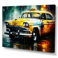 thumbnail image 2 of DESIGN ART Designart "Taxi In The Rain` I" Retro Car Wall Art Prints 40 in. wide x 30 in. high, 2 of 5