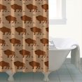 thumbnail image 4 of Brown Buffalo Pattern Shower Curtain 72"x84" ,Bathroom Decorative Shower Curtains Set with 12 Hooks,Modern Waterproof Washable Shower Curtain, 4 of 6