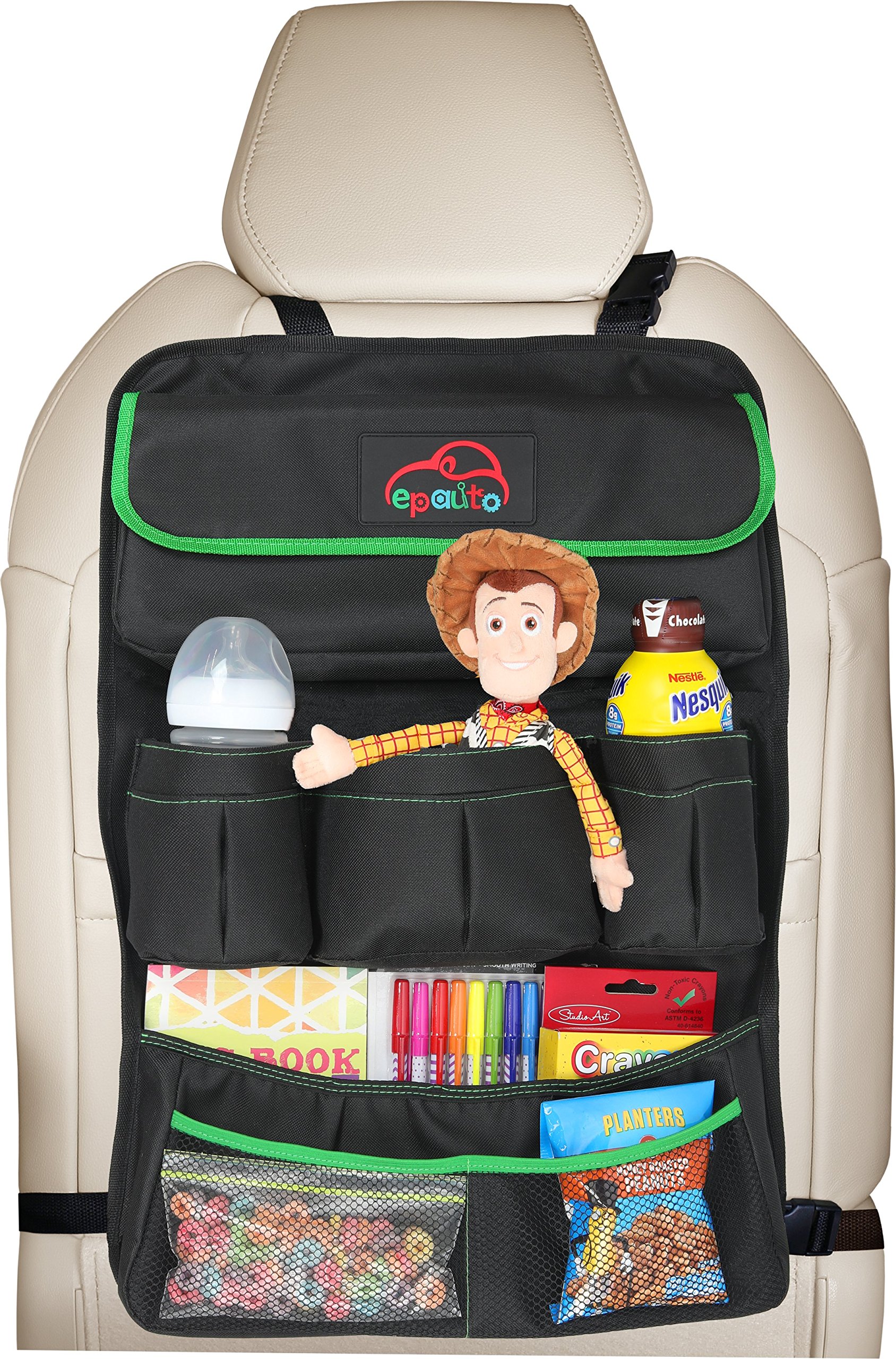 EPAuto Premium Car Backseat Organizer for Baby Travel Accessories, Kids Toy Storage, Back Seat Protector / Kick Mat… - image 2 of 3