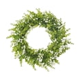 thumbnail image 2 of Corona de hojas artificiales de eucalipto 17,72 pulgadas - Plantas artificiales de plástico verde, tapices impermeables para puertas a prueba de sol, Spring Garden Decoración del salón, 2 of 9