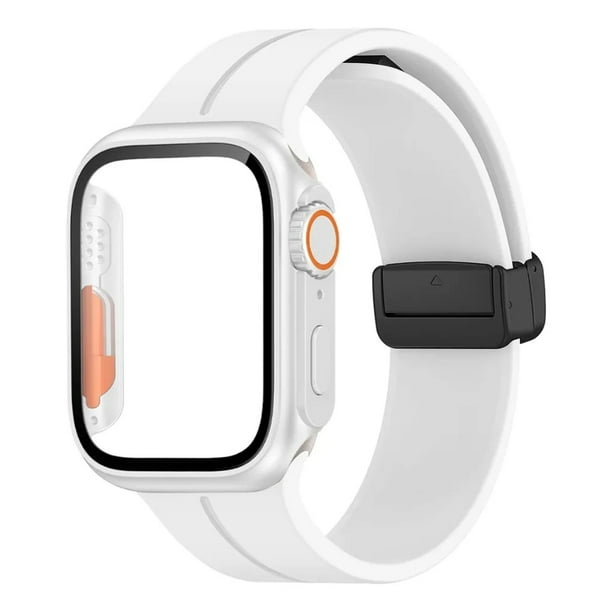 Correa de Silicona Deportiva para Apple Watch, con Hebilla Magnética + Case Ultra, Compatible con Todas las Series