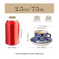 thumbnail image 3 of Malacasa Stackable Espresso Cups Set of 6, 2.5 oz Cappuccino Cups with Saucers and Rack, Coffee Mugs for Specialty Coffee Drinks, Latte and Tea, 3 of 12