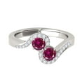 thumbnail image 6 of Mauli Jewels Engagement Rings for Women 1.10 Carat Two Stone Ruby and Diamond Ring 4 Prong-Setting14K White Gold, 6 of 7