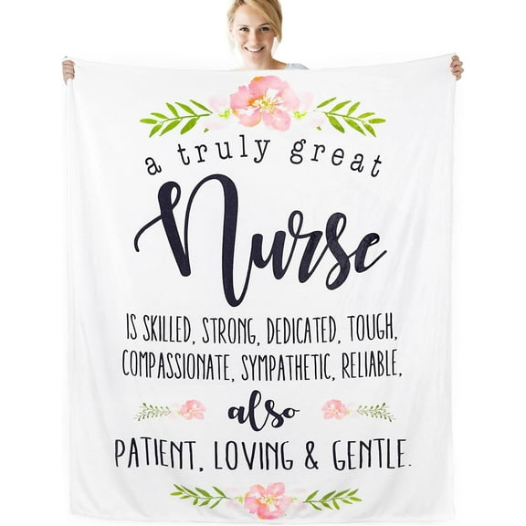 Nurse Gifts Blanket for Women, Super Soft Flannel Nurse Blanket for LPN Nurse, Future Nurse, Appreciation, Graduation, Birthday Gifts for Nursing Students (50"x 60")