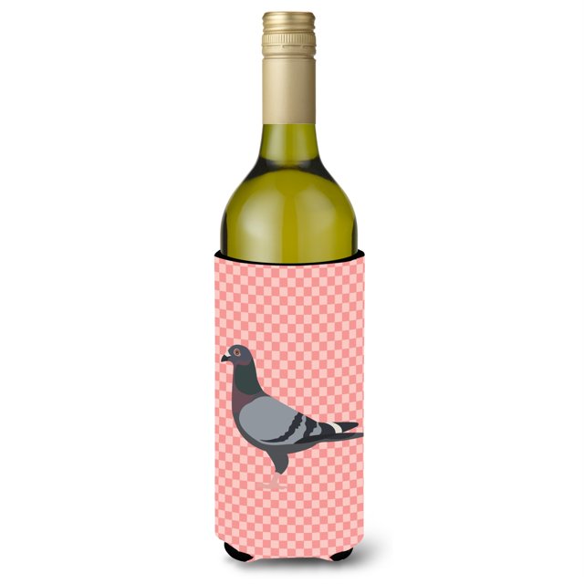 Portabotellas decorativo Caroline's Treasures Treasures Racing Pigeon Pink Check 750 ml Multicolor