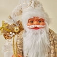 thumbnail image 5 of Papá Noel dorado de pie, adornos navideños para el hogar, tela dorada, ropa, muñecas, decoración de ventanas de centros comerciales, feliz año nuevo 2023, 5 of 5