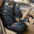 thumbnail image 2 of Xoenoiee Raven Crow Moon Forest Print 5 Pieces PU Leather Car Seat Covers Full Set with Seat Belt Pads & Center Console Cover, Universal Fit Auto Interior Accessories for Most SUV, Truck, Sedan, Van, 2 of 7