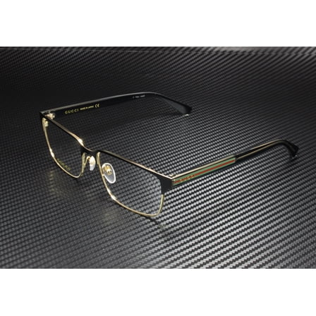 GUCCI GG0383O-004 Rectangular Black Endura Gold Demo Lens 58 mm Men's Eyeglasses
