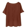 thumbnail image 4 of ZHENHONG T Shirts for Women,Plain Casual Short Sleeved Loose Blouses Comfortable Flutter Sleeve Cocoon Shirts,Brown Women Blouses, 4 of 4