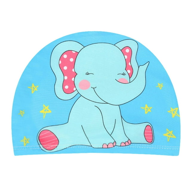CSChome Waterproof Swim Hat Swimming Hat Breathable High Elastic Quick-drying Ear Protection Cartoon Print Swim Pool Hat Children