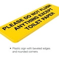 thumbnail image 4 of Excello Global Products Please Do Not Flush Anything Except Toilet Paper Sign: Easy to Mount Informative Plastic Sign with Symbols 9"x3", Pack of 3 (Yellow) - EGP-HD-0255A, 4 of 5