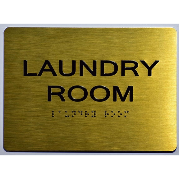 Laundry Room Sign- Gold(Aluminium, Gold/Black,Size 5x7) The Sensation line