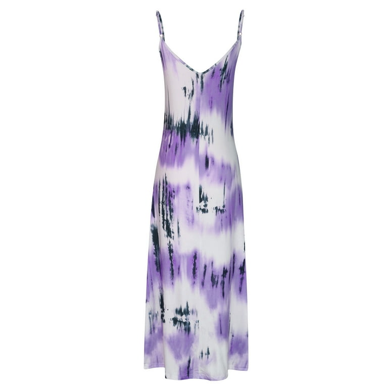 purple and white tie dye dress Racer Back Twirly Dress in Purple Tie Dye