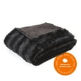 thumbnail image 2 of Cheer Collection Black Faux Fur Throw, 40" x 50", 2 of 8