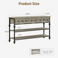 thumbnail image 6 of 52" Console Table, Entryway Console Sofa Table, Behind Couch Table, Entryway Table with 3 Drawers, 3 Tier Sofa Table, Open Shelf Behind Couch Table for Hallway, Living Room, Metal Roman Column, 6 of 9