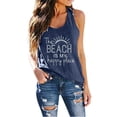 thumbnail image 2 of Womens Workout Tank Tops Women's Basic Sleeveless Summer Tank Top T Shirt Cami Tops for Women Navy M, 2 of 4