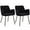 Black, variant on Zesthouse Linen Fabric Dining Chairs Set of 2, Modern Upholstered Small Accent Arm Chairs with Black Legs, Mid Century Comfy Chairs for Living Dining Room, Beige