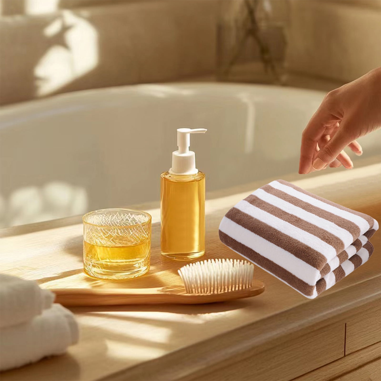 weibbin Hand Towels for Bathroom Set 2 Piece, Bath/ Face Towel Soft Highly Absorbent Towels for Adults and Children for Bathroom Kitchen